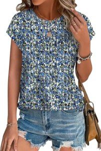 Trendy Floral Short Sleeve Tops for Women