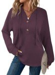 Trendy Maroon Long Sleeve Hoodie for Women
