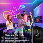 16.4Ft Neon Rope Lights,Flexible Led Rope Lights Control with App/Remote,Multiple Modes Rope Lights,IP65 Outdoor RGB Led Neon Lights Waterproof,Music Sync Gaming Led Neon Light Strip for Bedroom Decor