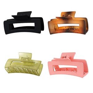 4-Pack Big Rectangle Hair Claw Clips