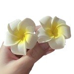 4 Pack Pink & White Foam Flower Hair Clips