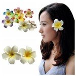 4 Pack Pink & White Foam Flower Hair Clips