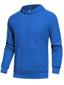Men's Waffle Knit Pullover Hoodie with Pocket