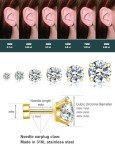 6 Pairs Hypoallergenic Surgical Steel Earrings Set