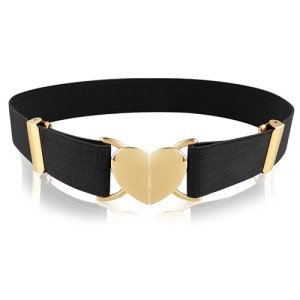 Girls' Adjustable Heart Buckle Elastic Waist Belt