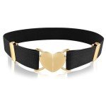Girls' Adjustable Heart Buckle Elastic Waist Belt