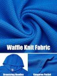 Men's Waffle Knit Pullover Hoodie with Pocket
