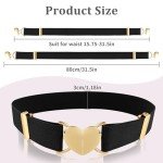 Girls' Adjustable Heart Buckle Elastic Waist Belt