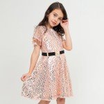 Girls' Adjustable Heart Buckle Elastic Waist Belt