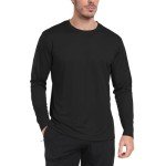 Men's Moisture-Wicking Long Sleeve Workout Tee - Black