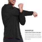 Men's Moisture-Wicking Long Sleeve Workout Tee - Black