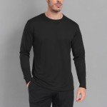 Men's Moisture-Wicking Long Sleeve Workout Tee - Black