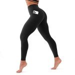 CHARMKING High Waisted Leggings for Women Soft Tummy Control Pants Non See Through Workout Yoga Pants for Running Reg & Plus Size(Black, Large-X-Large,Pocket)