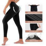 CHARMKING High Waisted Leggings for Women Soft Tummy Control Pants Non See Through Workout Yoga Pants for Running Reg & Plus Size(Black, Large-X-Large,Pocket)