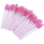 50PCS Crystal Pink Mascara Wands & Spoolies