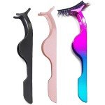 3-Pack Professional Eyelash Tweezers and Applicators