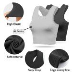 2 Pieces Tank Top for Women, Basic Sleeveless Crop Tops, Going Out Tops Workout Tops Teen Girls Racerback Daily Wearing (US, Alpha, Medium, Regular, Regular, Grey)