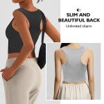 2 Pieces Tank Top for Women, Basic Sleeveless Crop Tops, Going Out Tops Workout Tops Teen Girls Racerback Daily Wearing (US, Alpha, Medium, Regular, Regular, Grey)