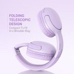 LORELEI B-E5 Kids Bluetooth Headphones, Wireless Headphones for Kids, Foldable 40H Playtime, Bluetooth Headphones with Built-in mic, On Ear Headsets for Child/Teens/School/Tablet(Space Purple)