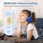 EarFun S1 Kids Headphones, Foldable Wired Headphones for Kids, 85dB Volume Limit, Stereo Sound, Adjustable Headband, Portable Lightweight On-Ear Headphones for School/Travel/Boys/Girls/PC/Tablet