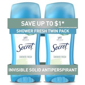 Secret Women's Antiperspirant, 24hr Protection, Pack of 2