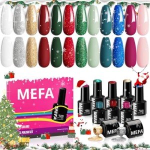 12-Color Christmas Gel Nail Polish Set