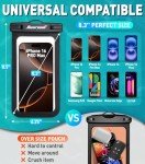 Hiearcool Waterproof Phone Pouch, Waterproof Phone Case for iPhone 16 15 14 13 Pro Max, IPX8 Cellphone Dry Bag Beach Cruise Ship Essentials 2Pack-8.3"