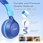 EarFun S1 Kids Headphones, Foldable Wired Headphones for Kids, 85dB Volume Limit, Stereo Sound, Adjustable Headband, Portable Lightweight On-Ear Headphones for School/Travel/Boys/Girls/PC/Tablet
