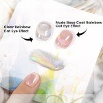 Rainbow Cat Eye Gel Nail Polish - Holographic Glitter