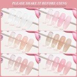 6-Color Sheer Gel Nail Polish Set