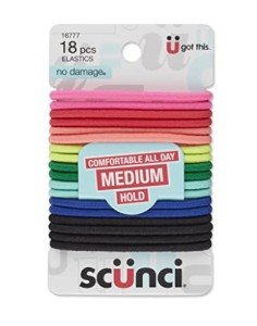 Scunci Colorful No-Damage Hair Ties, 18 Pack