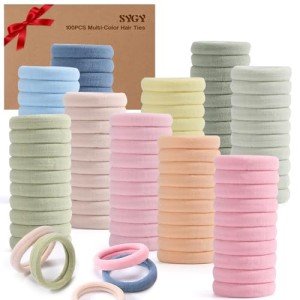 100PCS Soft Cotton Ponytail Holders in Morandi Colors