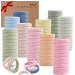 100PCS Soft Cotton Ponytail Holders in Morandi Colors