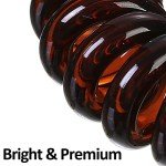 12-Pack Extra Long Spiral Hair Ties - Brown
