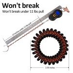 12-Pack Extra Long Spiral Hair Ties - Brown