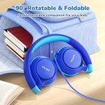 EarFun S1 Kids Headphones, Foldable Wired Headphones for Kids, 85dB Volume Limit, Stereo Sound, Adjustable Headband, Portable Lightweight On-Ear Headphones for School/Travel/Boys/Girls/PC/Tablet