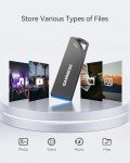 GARMESE 64GB USB 3.0 Flash Drive, Waterproof Metal USB Memory Stick, Slim Thumb Drive Portable Pen Drive with Keychain Hole Stylish Jump Drive for PC Computer Car - Gray