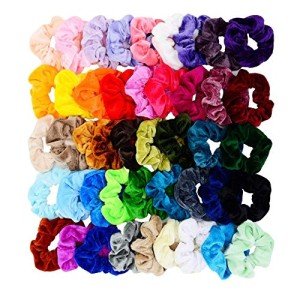 45 Velvet Hair Scrunchies - Great Gift Idea!