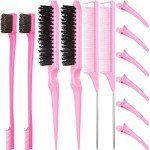 12-Piece Hair Brush Set with Teasing Combs