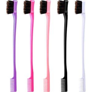 5-Pack Double-Sided Hair Edge Brushes in 5 Colors