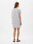 Navy White Stripe Pocket T-Shirt Dress for Women