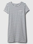 Navy White Stripe Pocket T-Shirt Dress for Women