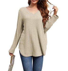 Women's Plus Size Casual Long Sleeve Tops