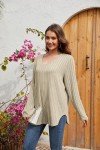 Women's Plus Size Casual Long Sleeve Tops