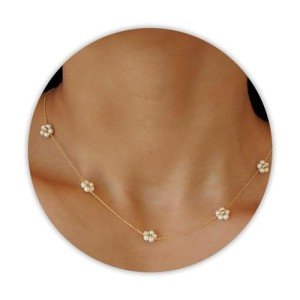 Daisy Pearl Choker Necklace for Women