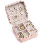 Small Pink Travel Jewelry Organizer Box for Women