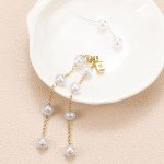 Chic 14k Gold Pearl Drop Earrings for Women