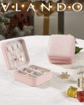 Small Pink Travel Jewelry Organizer Box for Women