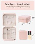 Small Pink Travel Jewelry Organizer Box for Women