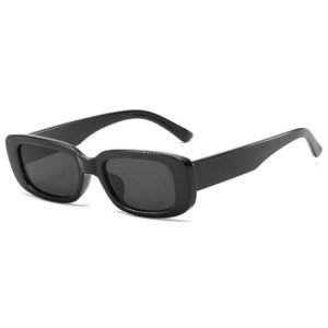 YooThink Black Rectangle Sunglasses for UV Protection